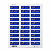 Royal Blue Gold Etnische Prince Adresetiketten Etiket (Full Sheet)