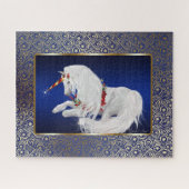 Royal Blue Gold Fantasy Holiday Unicorn Legpuzzel (Horizontaal)