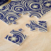 Royal Blue Gold Fantasy Holiday Unicorn Legpuzzel (Zijkant)