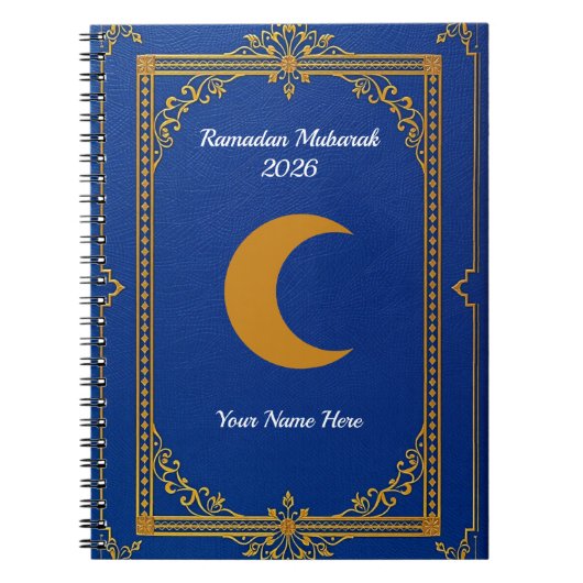 Royal Blue Gold Filigree Ramadan Notitieboek (Voorkant)