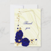 royal blue gold floral geometric bedankkaart (Voorkant)
