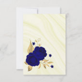 royal blue gold floral geometric bedankkaart (Achterkant)