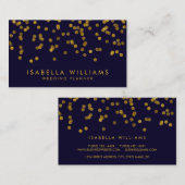 Royal Blue & Gold Foil Confetti Visitekaartje (Voorkant / Achterkant)