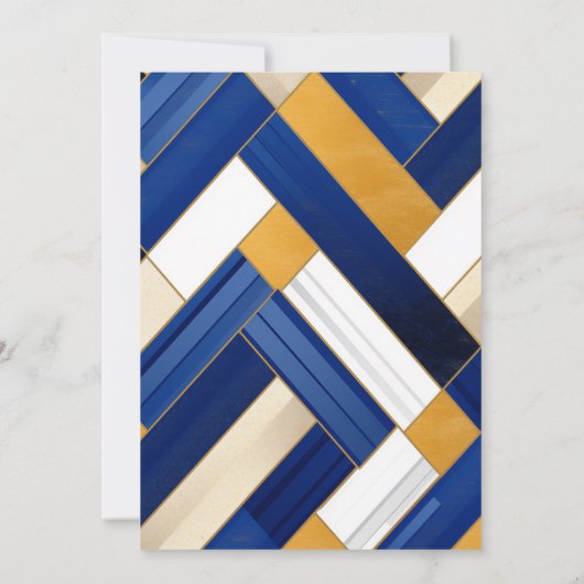 Royal Blue + Gold Foto Afstuderen Aankondiging (Achterkant)