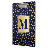 Royal Blue & Gold Glam Leopard Spots Print Klembord (Links)