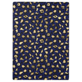 Royal Blue & Gold Glam Leopard Spots Print Klembord (Achterkant)
