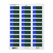 Royal Blue Gold Green Wedding Retouradres Etiket (Full Sheet)