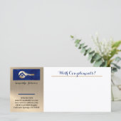 Royal Blue Gold Key Makelaar Met Kompliment Slip (Staand voorkant)