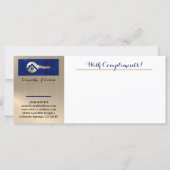 Royal Blue Gold Key Makelaar Met Kompliment Slip (Voorkant)