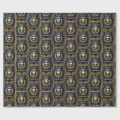 Royal Blue & Gold King van de dode kerst Cadeaupapier (Vlak)