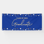 Royal Blue Gold Klasse van 2024 Afstuderen Banner (Horizontaal)