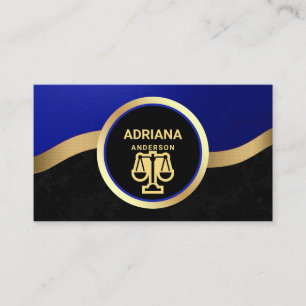 Royal Blue Gold Lawyer Justice Scale Attorney Visitekaartje