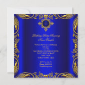 Royal Blue Gold legant Elite Birthday Party Kaart (Achterkant)