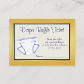 Royal Blue Gold Luier Raffle Ticket Informatiekaartje (Voorkant)