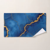 Royal Blue Gold Marble Collectie Bad Handdoek (Handdoek)