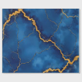 Royal Blue Gold Marble Collectie Cadeaupapier (Vlak)