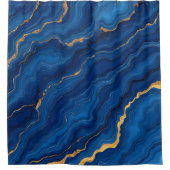 Royal Blue Gold Marble Collectie Douchegordijn (Voorkant)