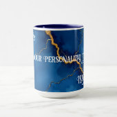 Royal Blue Gold Marble Collectie Mok (Midden)