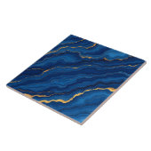 Royal Blue Gold Marble Collectie Tegeltje (Zijkant)