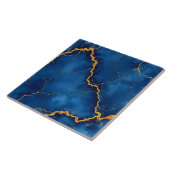 Royal Blue Gold Marble Collectie Tegeltje (Zijkant)