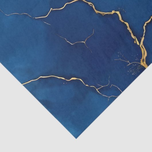 Royal Blue Gold Marble Collectie Tissuepapier (Detail)