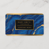 Royal Blue Gold Marble Collectie Visitekaartje (Voorkant)