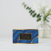 Royal Blue Gold Marble Collectie Visitekaartje (Staand voorkant)