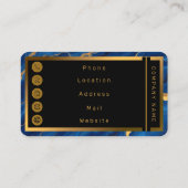 Royal Blue Gold Marble Collectie Visitekaartje (Achterkant)