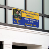 Royal Blue & Gold Medical School Afstuderen Spandoek (Buitenkant Gebouw)