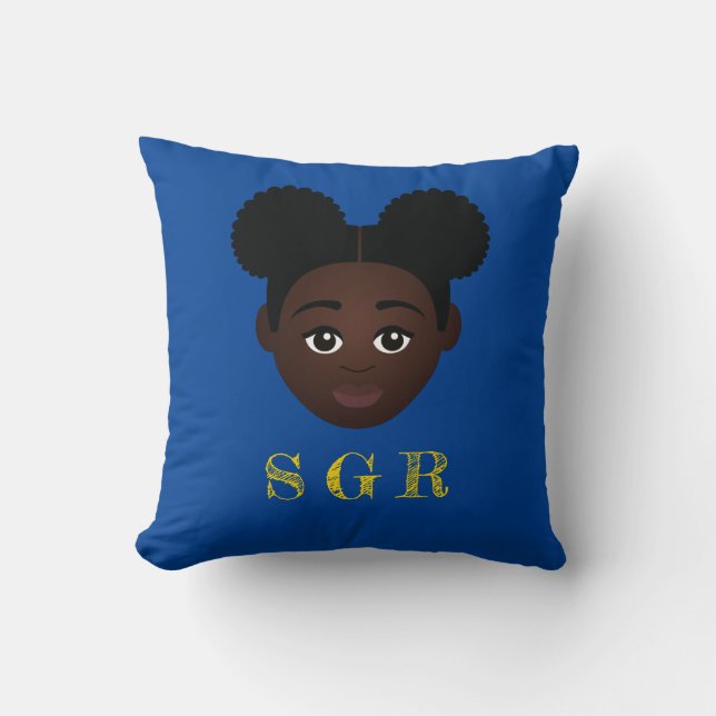 Royal Blue & Gold Message Sierkussen (Voorkant)