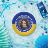 Royal Blue & Gold Pet & Diploma Foto Afstuderen Papieren Bordje (Feest)