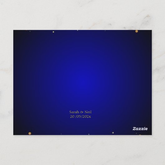 Royal Blue Gold Popular Save the date Briefkaart (Achterkant)