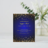 Royal Blue Gold Popular Weddenation Kaart (Staand voorkant)
