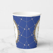 Royal Blue Gold Prince Baby Birthday Party Papieren Bekers (Rechts)