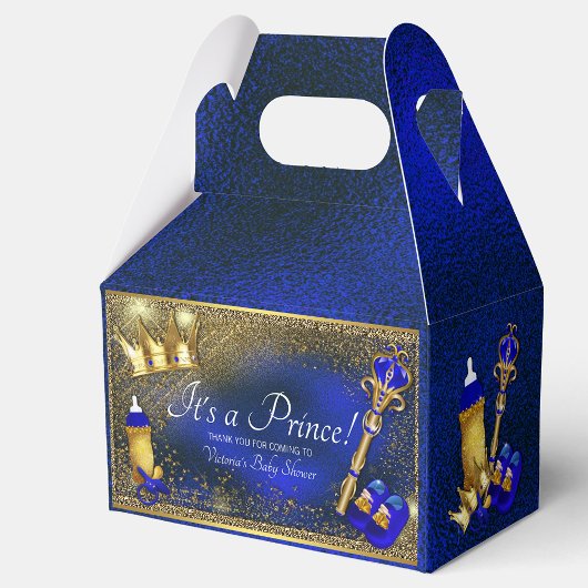 Royal Blue Gold Prince Baby shower Bedankdoosjes