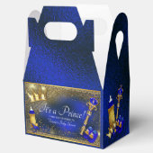 Royal Blue Gold Prince Baby shower Bedankdoosjes (Geopend)
