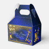 Royal Blue Gold Prince Baby shower Bedankdoosjes (Voorkant Zijde)