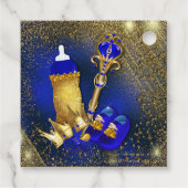 Royal Blue Gold Prince Baby shower Bedankjes Labels (Achterkant)