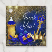 Royal Blue Gold Prince Baby shower Bedankjes Labels (Voorkant)