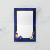 Royal Blue Gold Prince Baby shower Bedankkaart (Binnen)