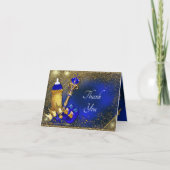 Royal Blue Gold Prince Baby shower Bedankkaart (Voorkant)