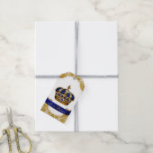 Royal Blue Gold Prince Baby shower Cadeaulabel (Met Touw)