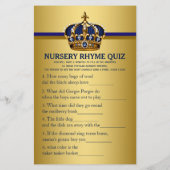 Royal Blue Gold Prince Baby shower Games Flyer (Achterkant)
