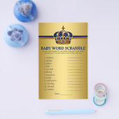 Royal Blue Gold Prince Baby shower Games Flyer (Enkel)