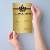 Royal Blue Gold Prince Baby shower Games Flyer (Hand)