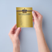 Royal Blue Gold Prince Baby shower Games Flyer (Hand)