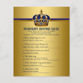 Royal Blue Gold Prince Baby shower Games Flyer (Achterkant)