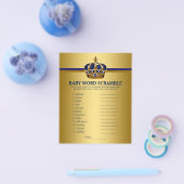 Royal Blue Gold Prince Baby shower Games Flyer (Enkel)