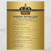 Royal Blue Gold Prince Baby shower Games Flyer (Achterkant)