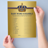 Royal Blue Gold Prince Baby shower Games Flyer (Hand)